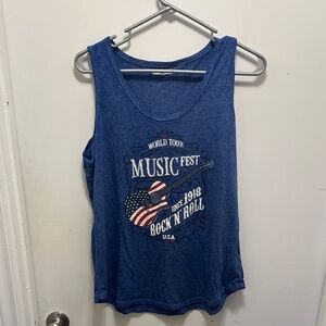 Maurices Blue Graphic 'Music Fest' Tank Top